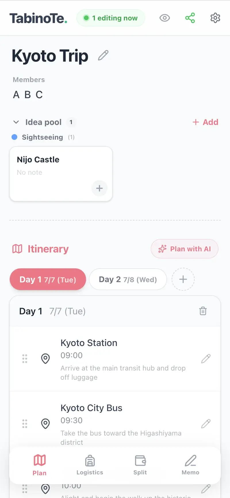 TabinoTe English trip editor
